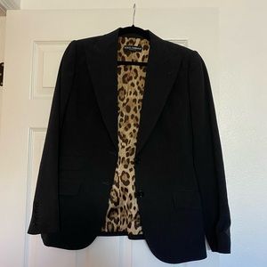 Dolce & Gabbana dark grey blazer M/44 leopard